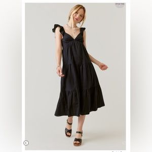 Flutter Strap Midi Dress